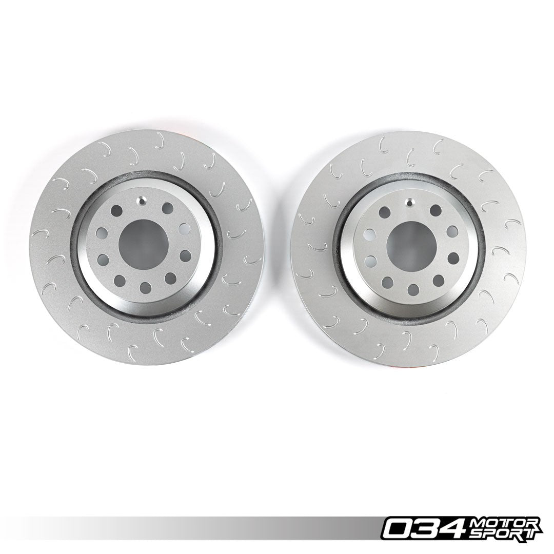 1-Piece Rear Brake Rotor Upgrade Kit, MK8 VW GTI, Audi 8V/8V.5 S3/RS3 & Mk7/Mk7.5 Golf R, & MK7/Mk7.5 VW GTI w/ Performa