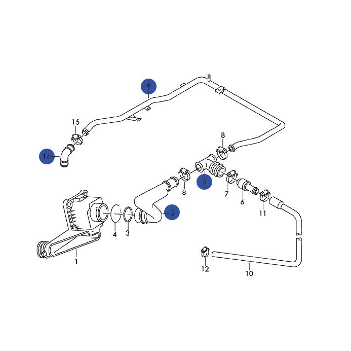 Breather Hose, Lower Block Breather, B5 Audi A4 1.8T 058, AEB/ATW - image 2