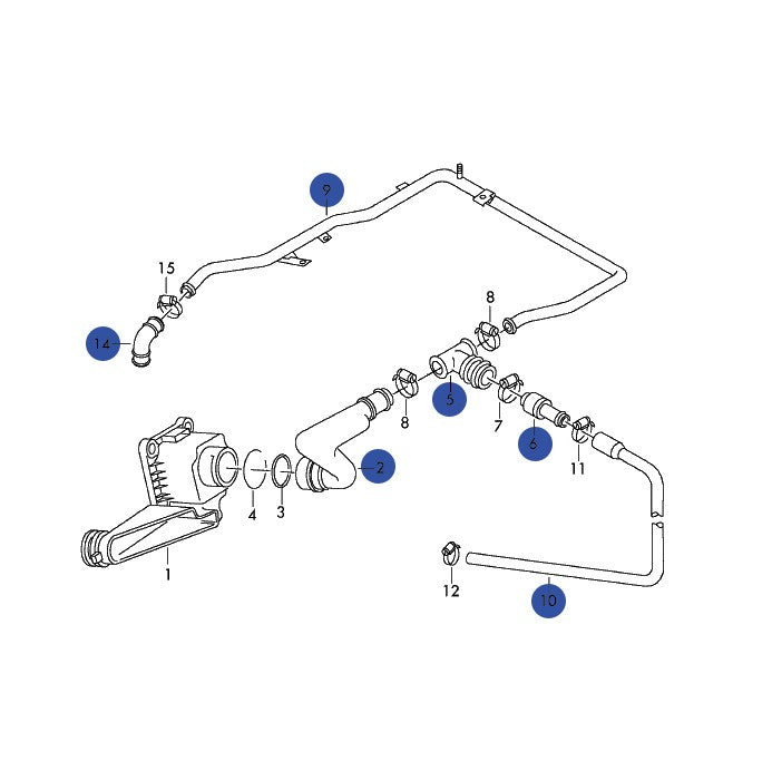 Breather Hose Kit, B5 Audi A4 & Volkswagen Passat 1.8T, AEB with Automatic Transmission & ATW, Reinforced Si - image 2