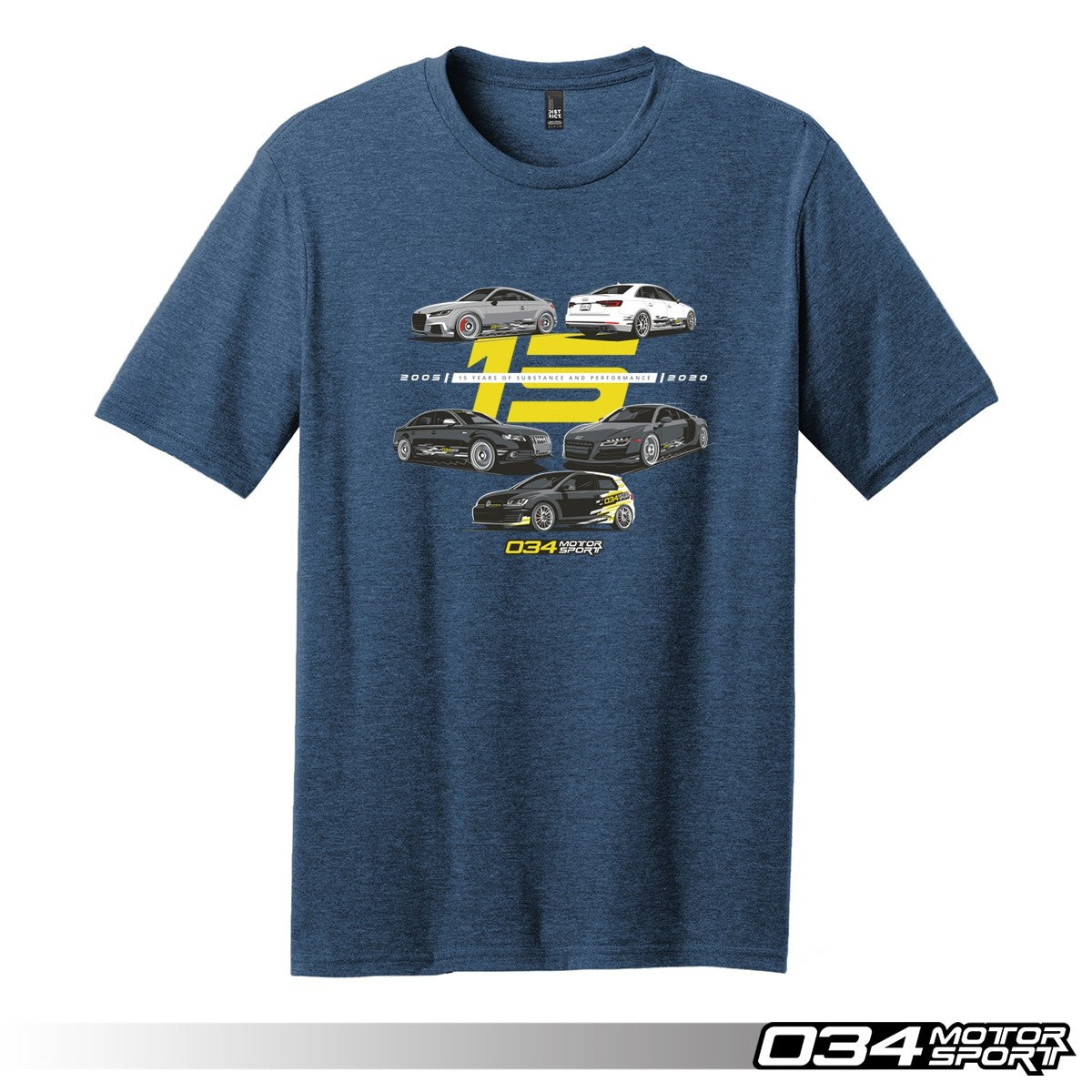 034Motorsport 15th Anniversary Commemorative T-Shirt, Deep Royal Fleck - image 3