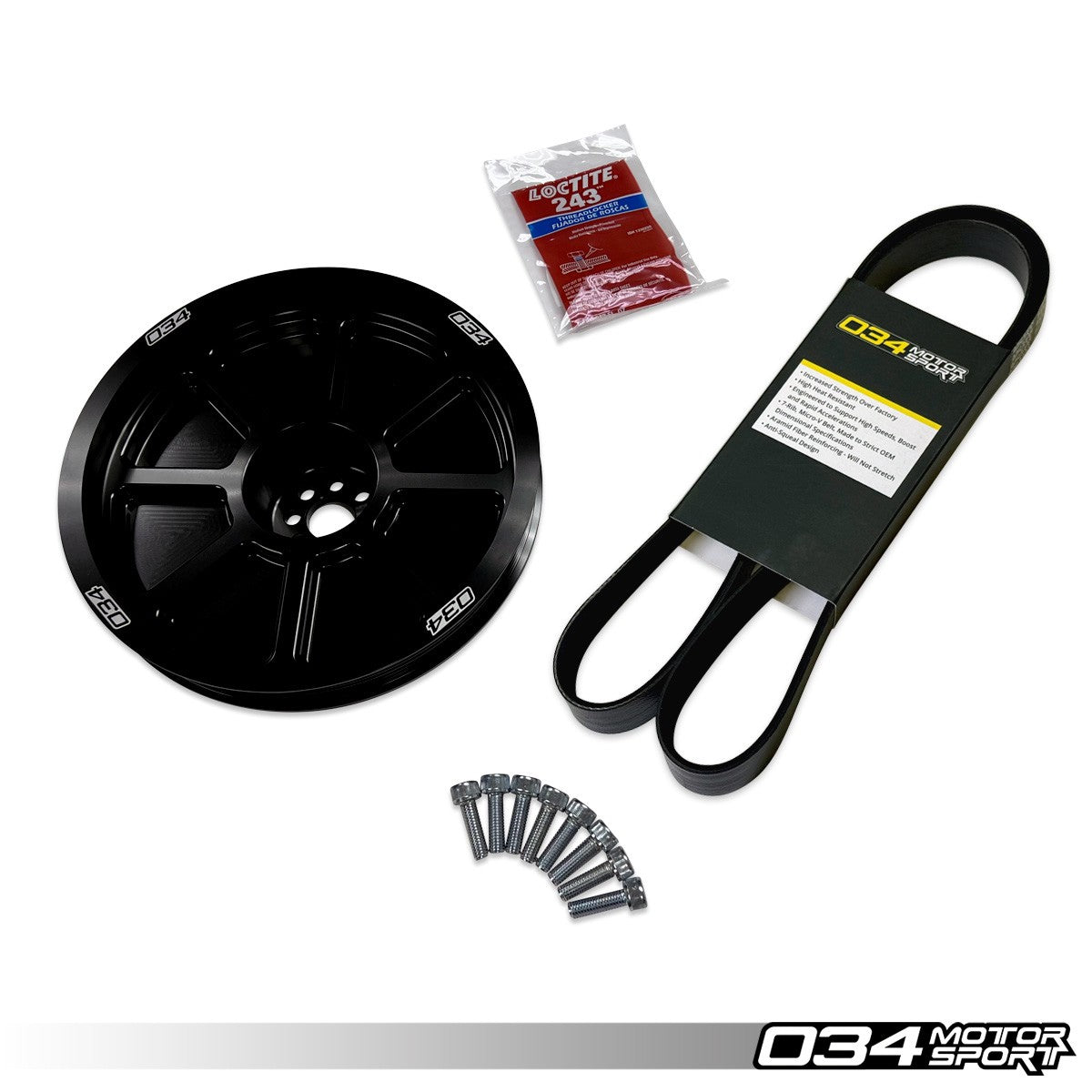 034Motorsport 3.0 TFSI Supercharger 207mm Crank Pulley Upgrade, B8/B8.5 Audi S4/S5/Q5/SQ5 & C7 Audi A6/A7