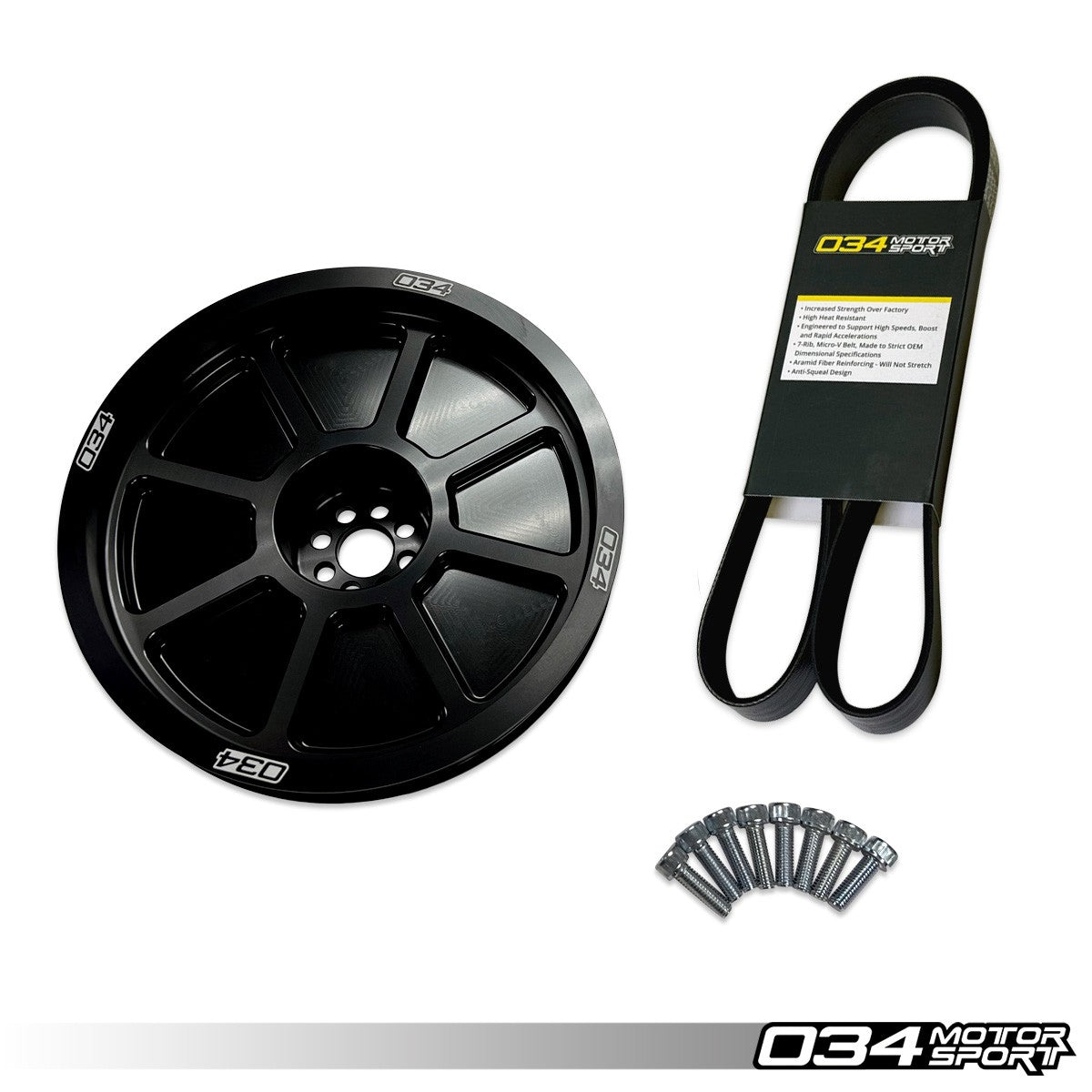 034Motorsport 3.0 TFSI Supercharger 207mm Crank Pulley Upgrade, B8/B8.5 Audi S4/S5/Q5/SQ5 & C7 Audi A6/A7 - image 2