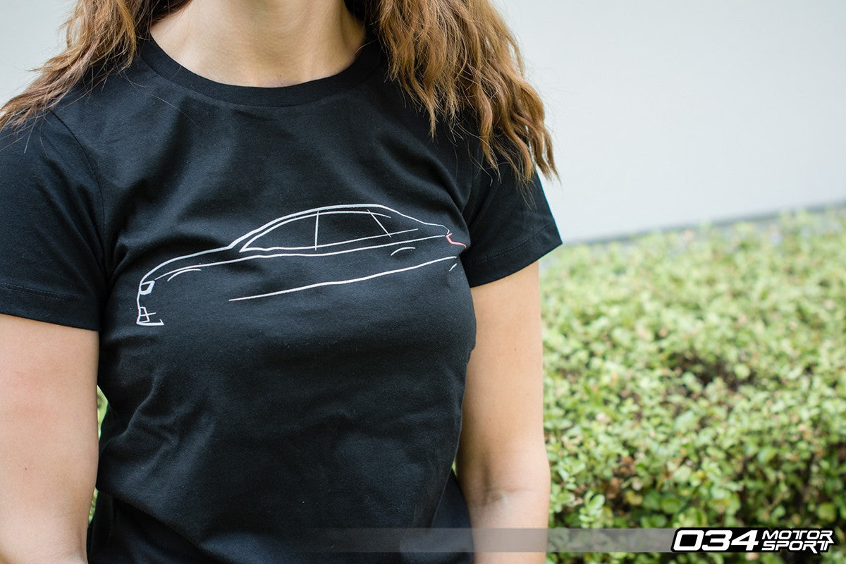 034Motorsport Womens T-Shirt, B8.5 Audi Sedan Line Art - image 3