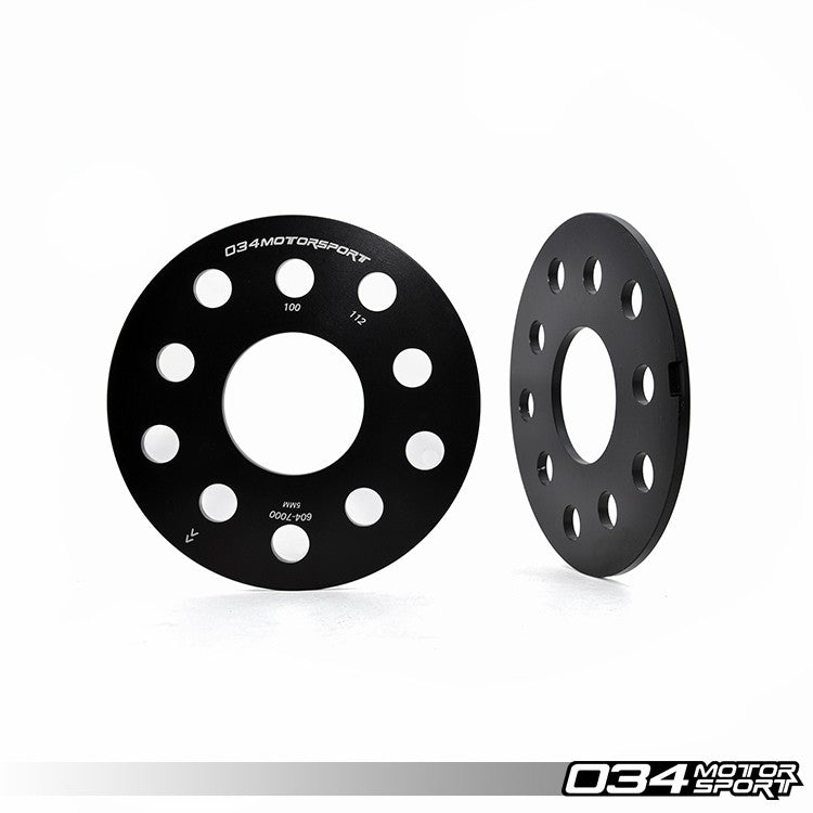 Wheel Spacer Pair, 5mm, Audi and Volkswagen 5x112mm & 5x100mm with 57.1mm Center Bore