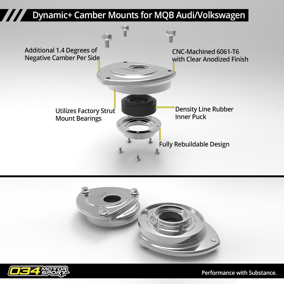 Dynamic+ Camber Mount Pair, Volkswagen & Audi MQB and MQB EVO - image 4