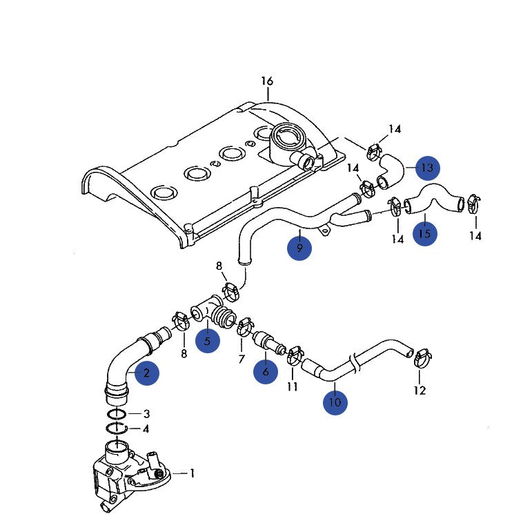 Breather Hose Kit, MkIV Volkswagen & 8N/8L Audi 1.8T AWD/ATC, Reinforced Silicone - image 2