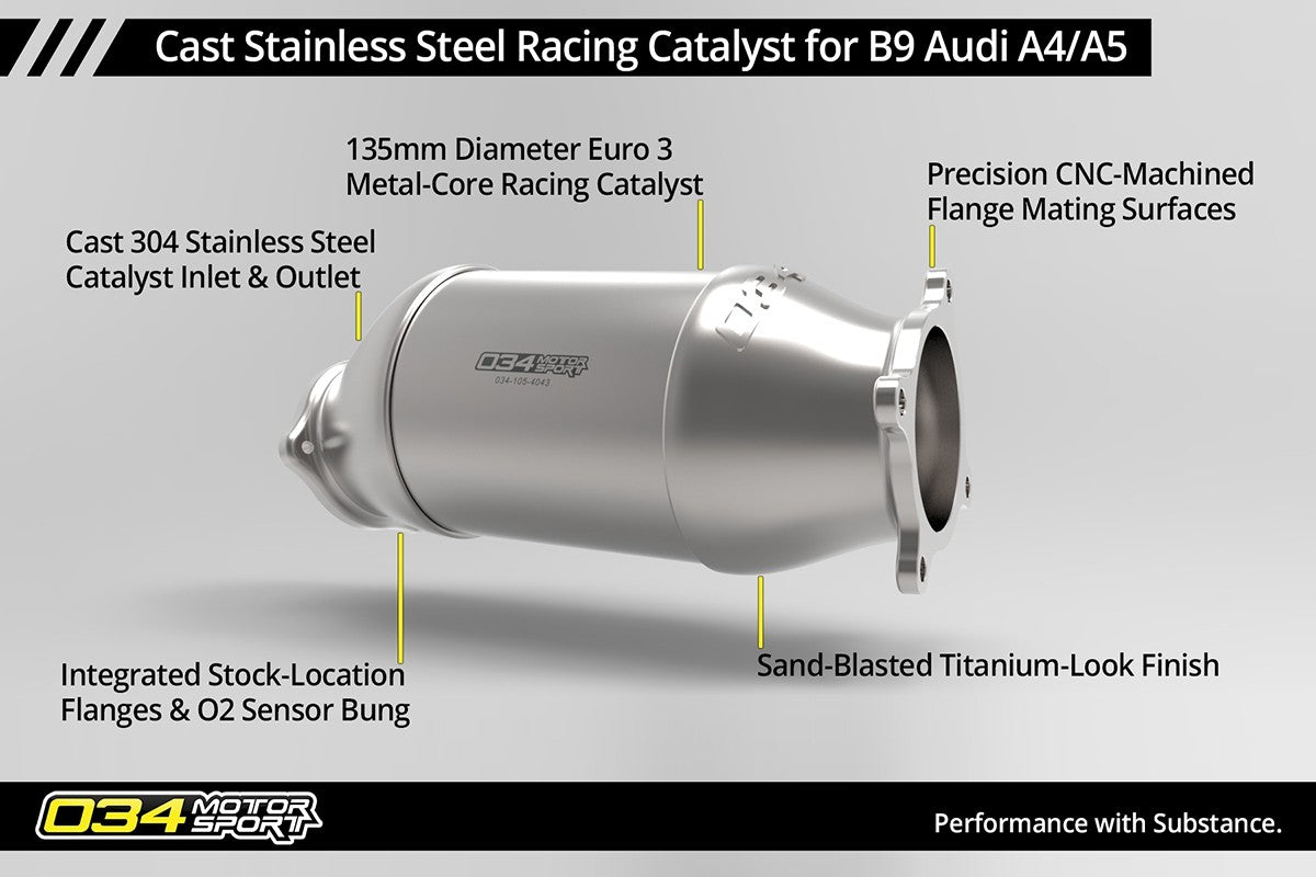 Cast Stainless Steel Racing Catalyst, B9/B9.5 Audi A4/A5 & Allroad 2.0 TFSI - image 9