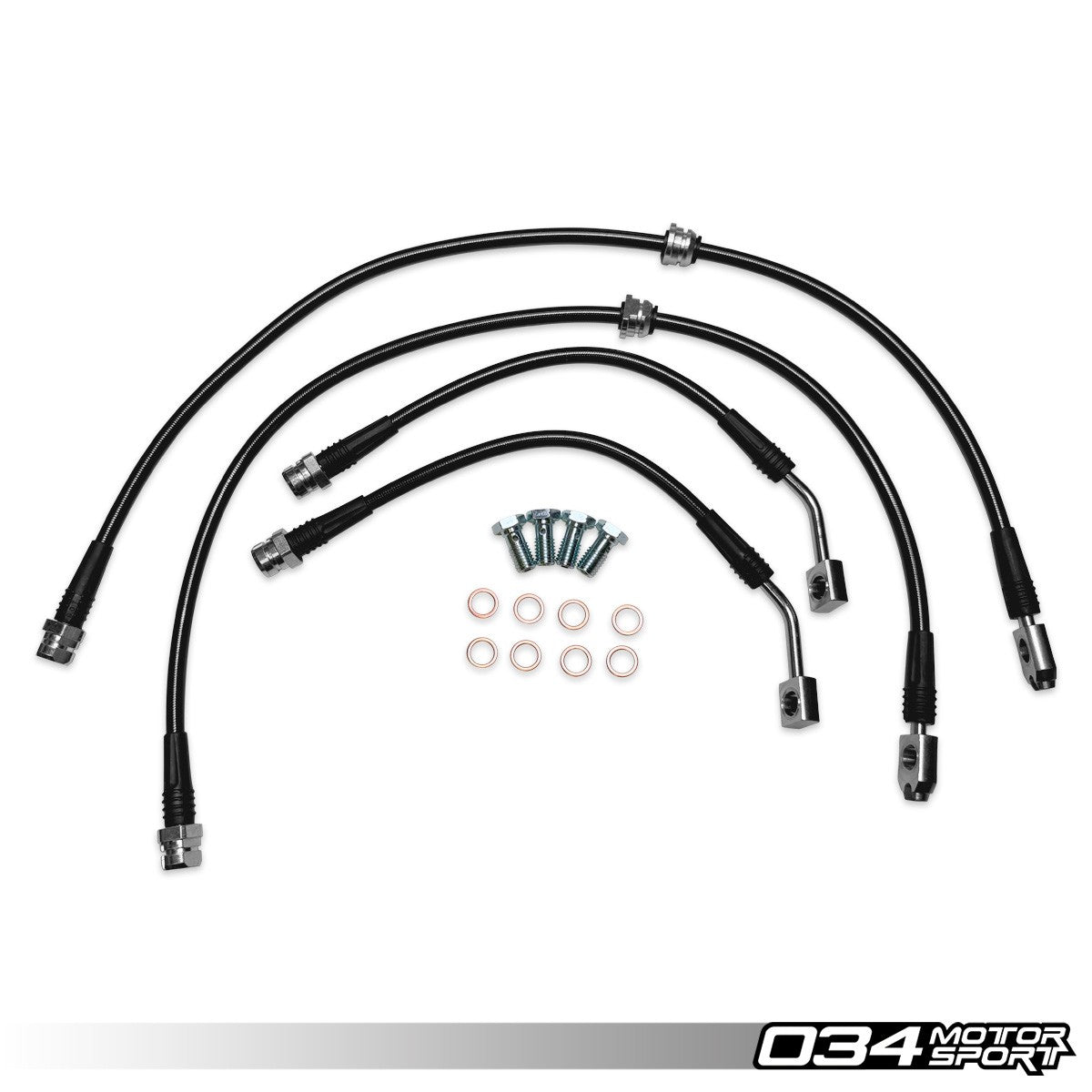 Stainless Steel Braided Brake Line Kit, Volkswagen & Audi MQB and MQB EVO with 2.0T TFSI (Performance Pack)
